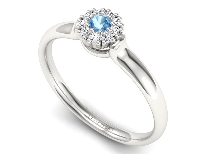 Złoty pierścionek z topazem i brylantami - P15249ba — zdjęcie 3