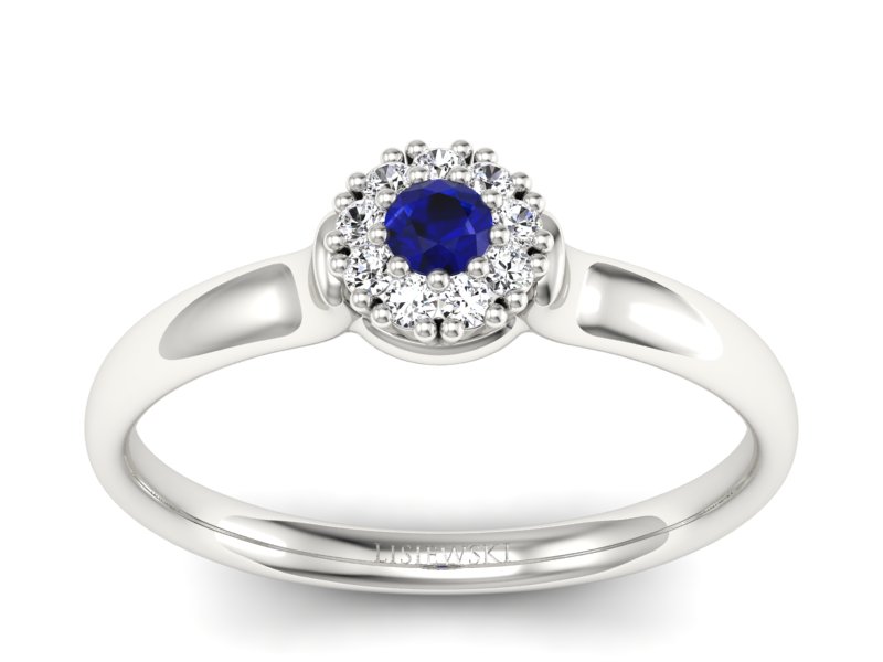 Złoty pierścionek ze spinelem i brylantami - P15249bsp