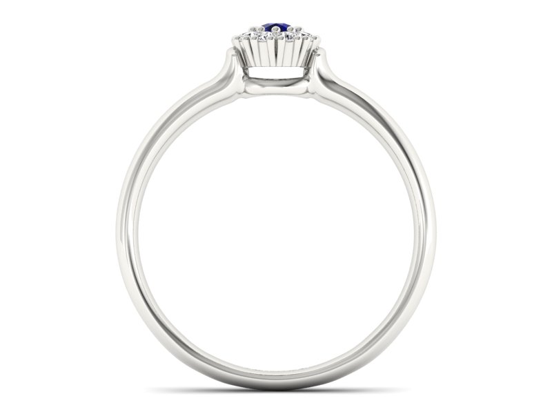 Złoty pierścionek ze spinelem i brylantami - P15249bsp — zdjęcie 2