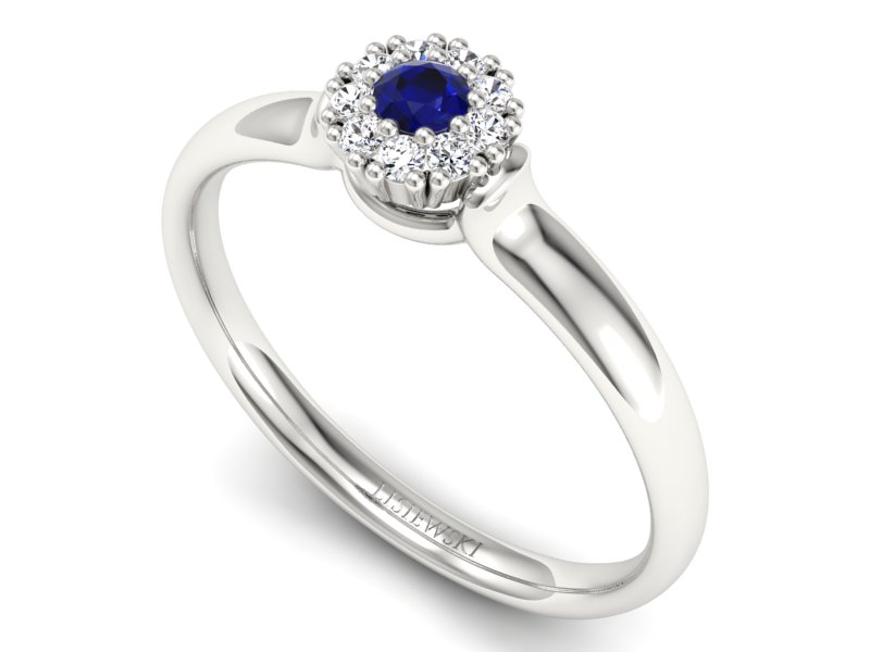 Złoty pierścionek ze spinelem i brylantami - P15249bsp — zdjęcie 3