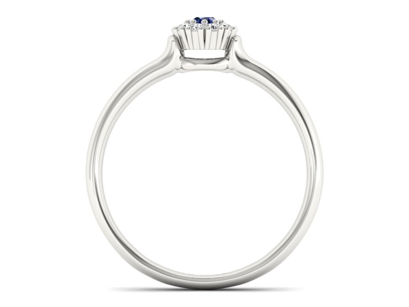 Pierścionek zaręczynowy z szafirem i brylantami - P15249bsz — zdjęcie 2
