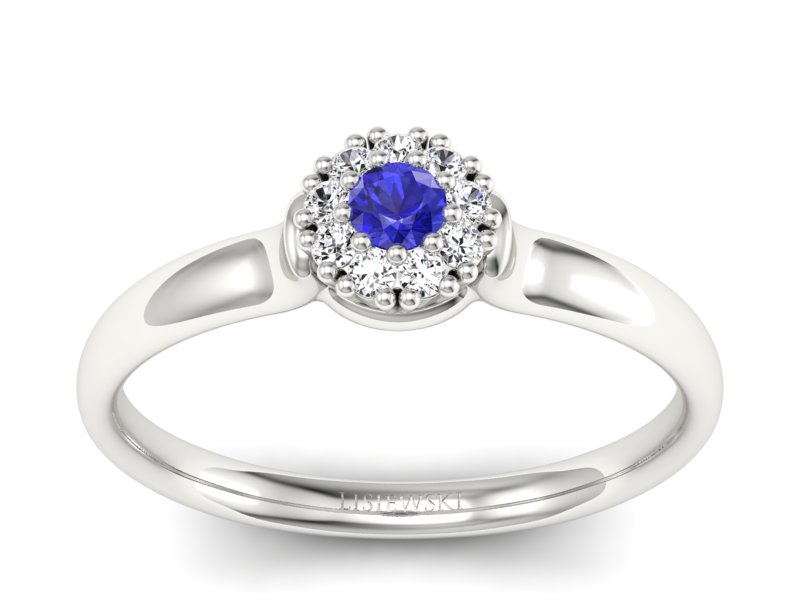 Pierścionek z szafirem i brylantami - P15249bszc