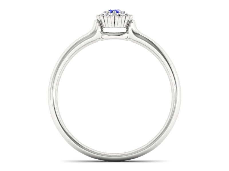 Pierścionek z szafirem i brylantami - P15249bszc — zdjęcie 2