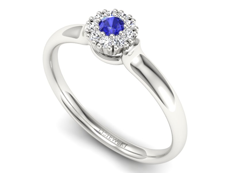 Pierścionek z szafirem i brylantami - P15249bszc — zdjęcie 3