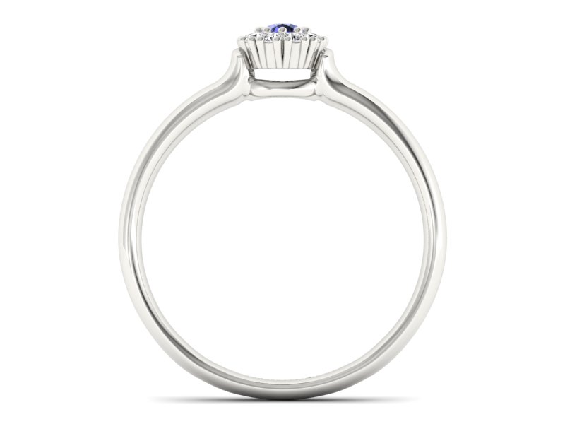 Pierścionek z tanzanitem białe złoto i brylantami - P15249bt — zdjęcie 2