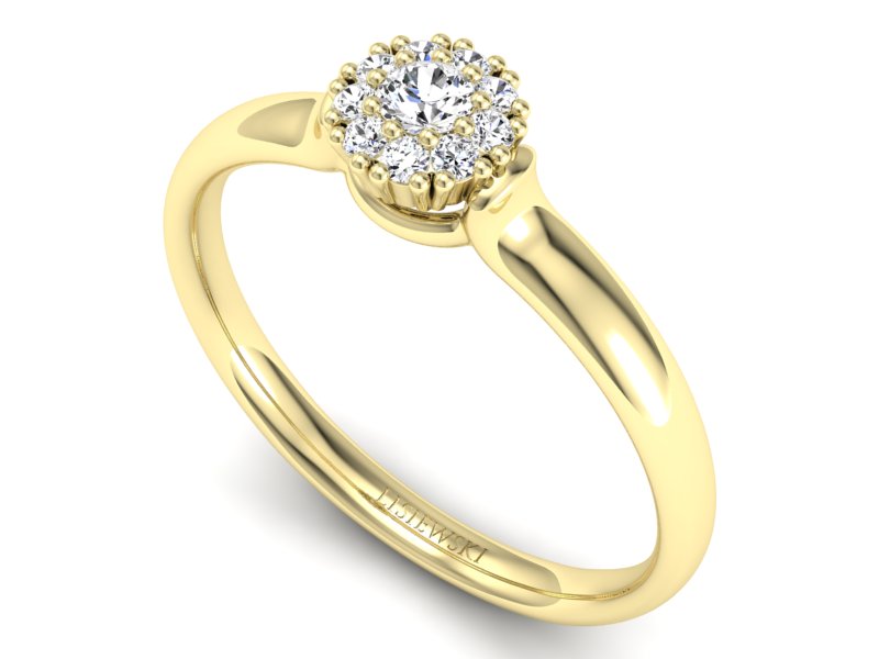 Pierścionek zaręczynowy z brylantami - P15249z — zdjęcie 3