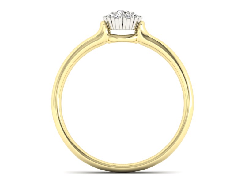 Złoty pierścionek z brylantami - P15249zb — zdjęcie 2