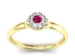 Pierścionek z rubinem i diamentami - P15249zbr