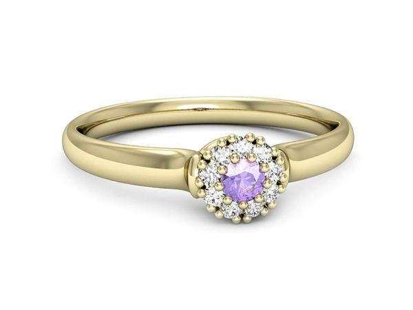 Pierścionek zaręczynowy z tanzanitem i diamentami - P15249zt