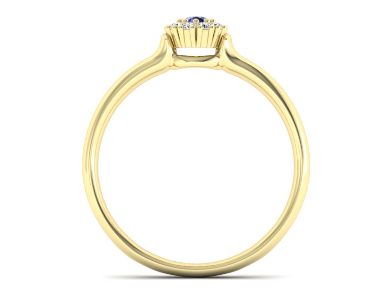 Pierścionek zaręczynowy z tanzanitem i diamentami - P15249zt — zdjęcie 2