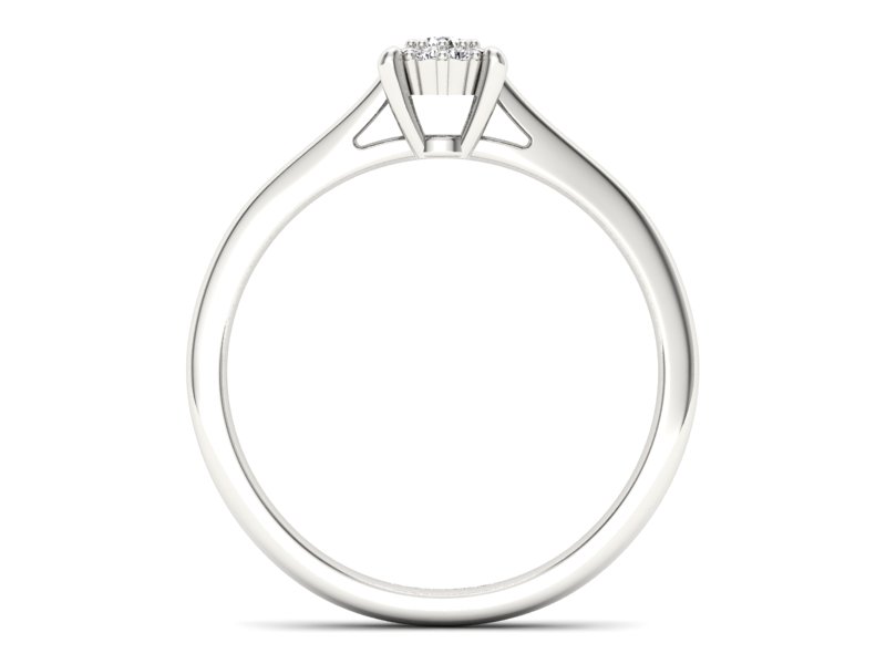 Złoty pierścionek z brylantami białe złoto - P15250b — zdjęcie 2