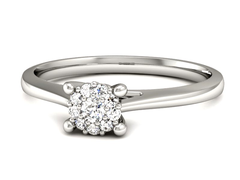 Złoty pierścionek z brylantami białe złoto - P15250b — zdjęcie 5