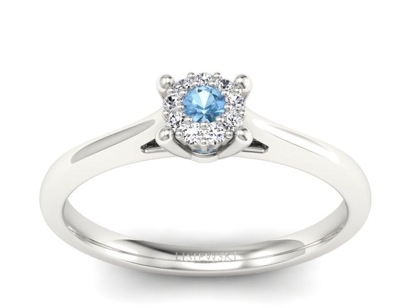 Złoty pierścionek z topazem i brylantami - P15250ba