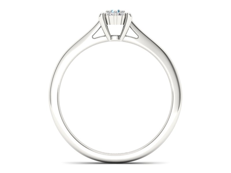 Złoty pierścionek z topazem i brylantami - P15250ba — zdjęcie 2