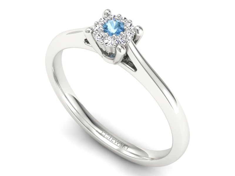 Złoty pierścionek z topazem i brylantami - P15250ba — zdjęcie 3