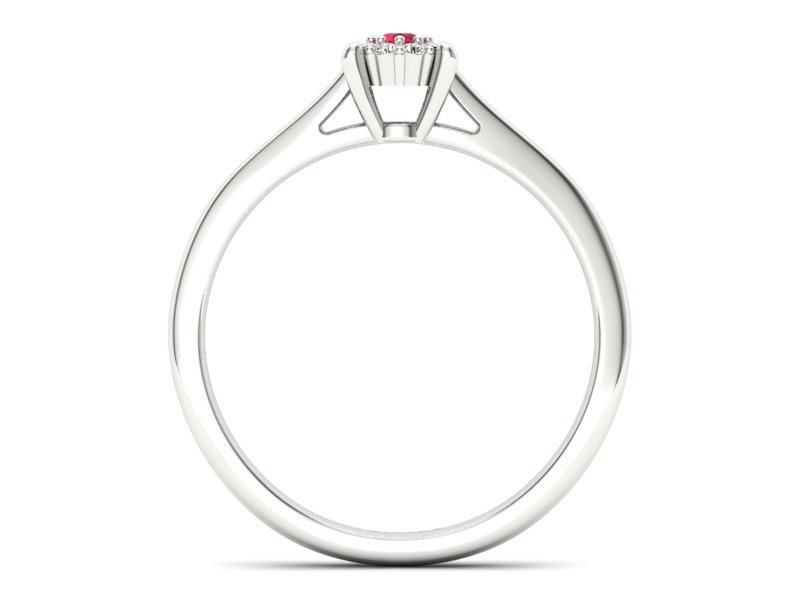 Pierścionek z rubinem i brylantami białe złoto - P15250br1 — zdjęcie 2