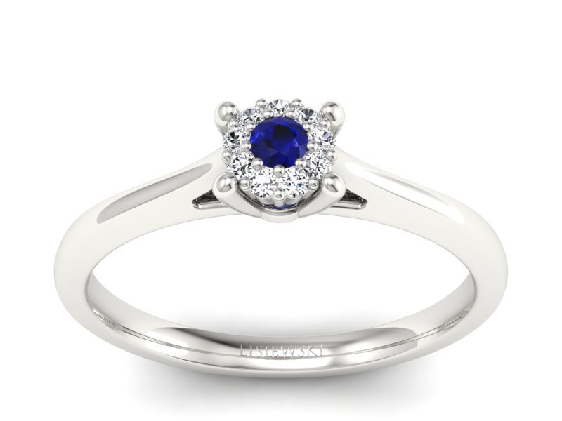 Złoty pierścionek ze spinelem i brylantami - P15250bsp