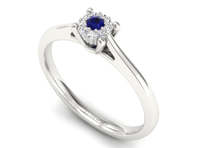 Złoty pierścionek ze spinelem i brylantami - P15250bsp — zdjęcie 3