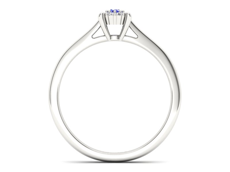 Pierścionek z szafirem i brylantami białe złoto - P15250bszc — zdjęcie 2