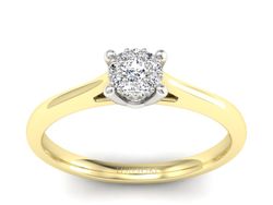 Pierścionek z diamentami żółte i białe złoto - P15250zb