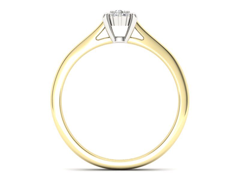 Pierścionek z diamentami żółte i białe złoto - P15250zb — zdjęcie 2