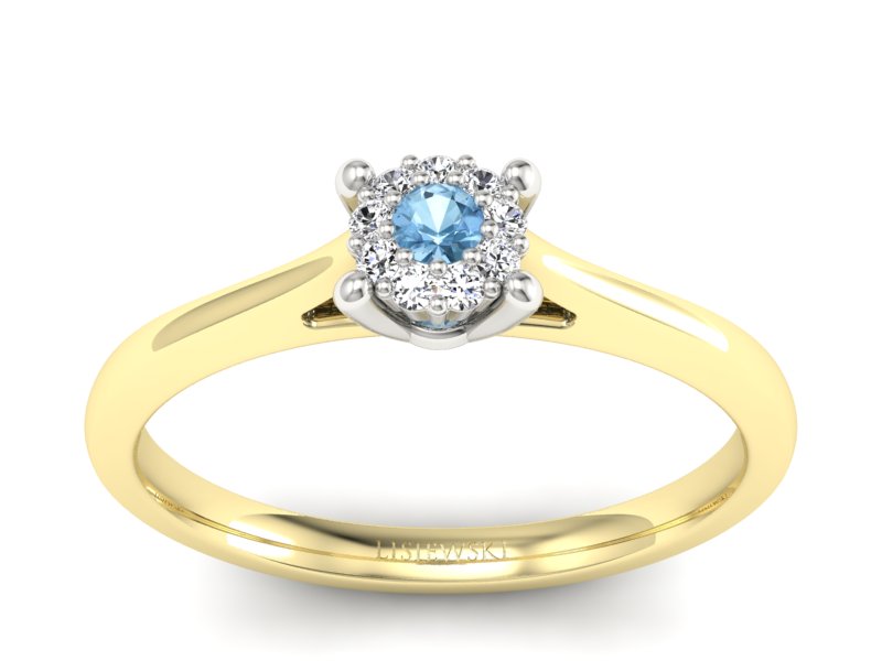 Złoty pierścionek z topazem i brylantami - P15250zba