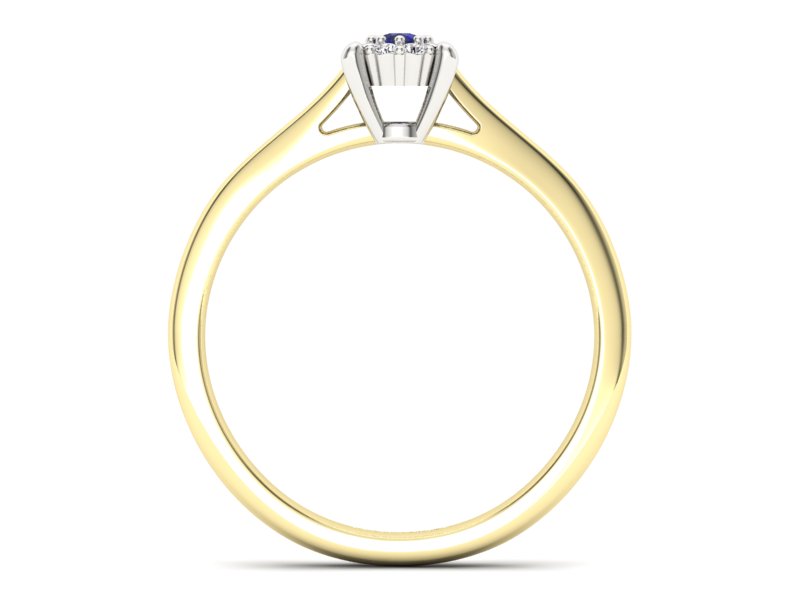 Złoty pierścionek ze spinelem i brylantami - P15250zbsp — zdjęcie 2