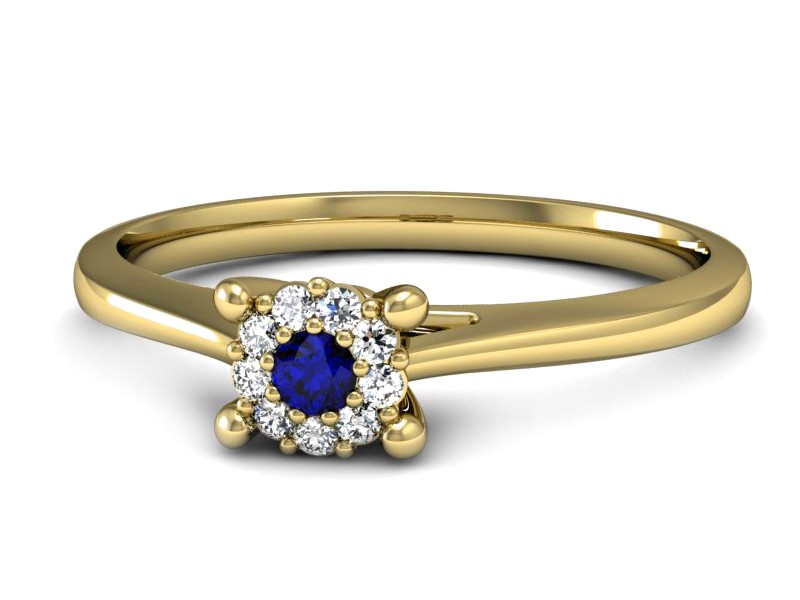 Pierścionek ze spinelem i brylantami żółte złoto - P15250zsp — zdjęcie 5