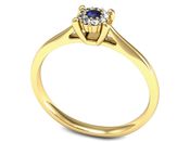 Złoty pierścionek z szafirem i diamentami złoto - P15250zszc - 3