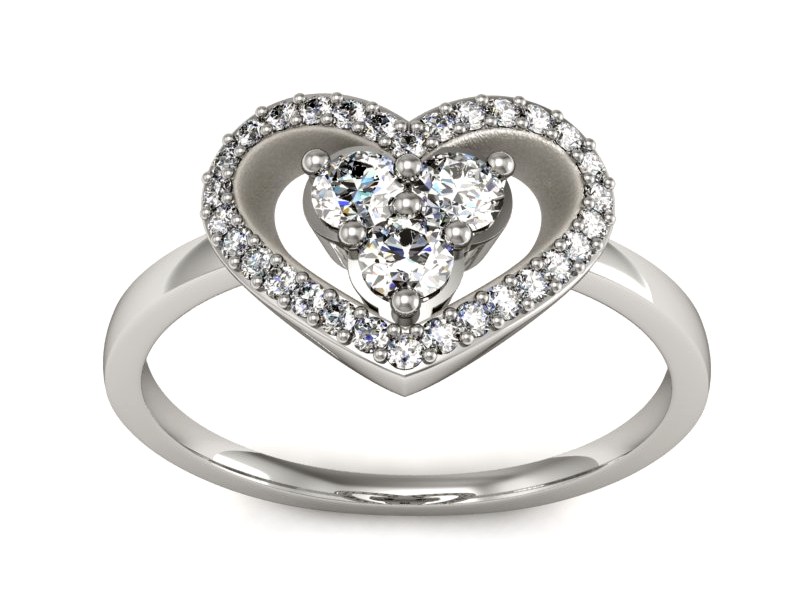 Pierścionek z brylantami białe złoto - P15251b