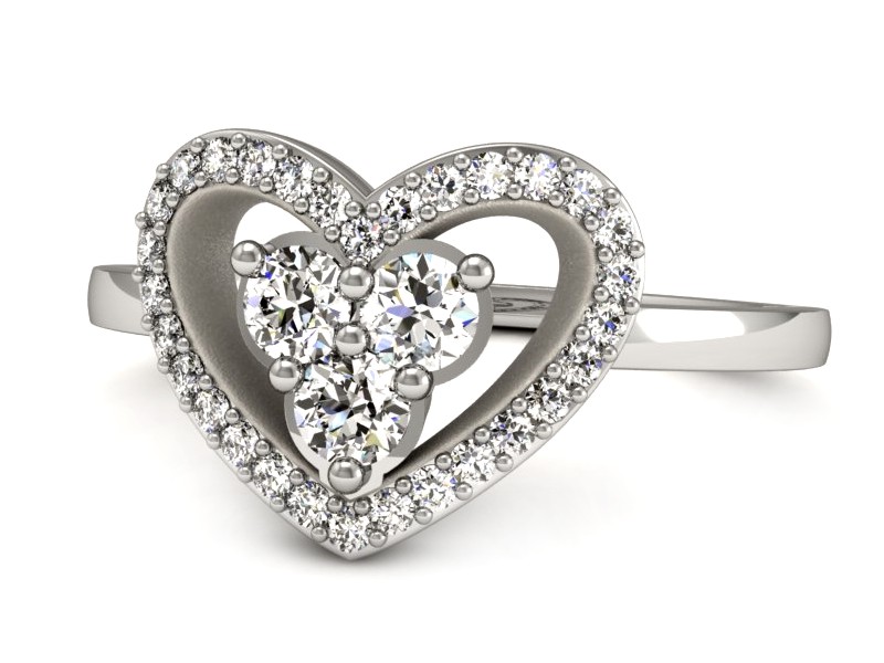 Pierścionek z brylantami białe złoto - P15251b — zdjęcie 2