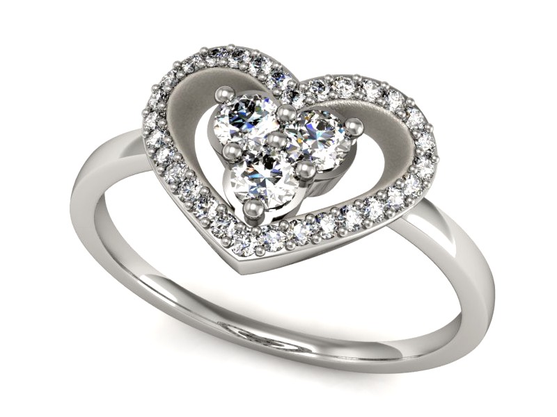 Pierścionek z brylantami białe złoto - P15251b — zdjęcie 3