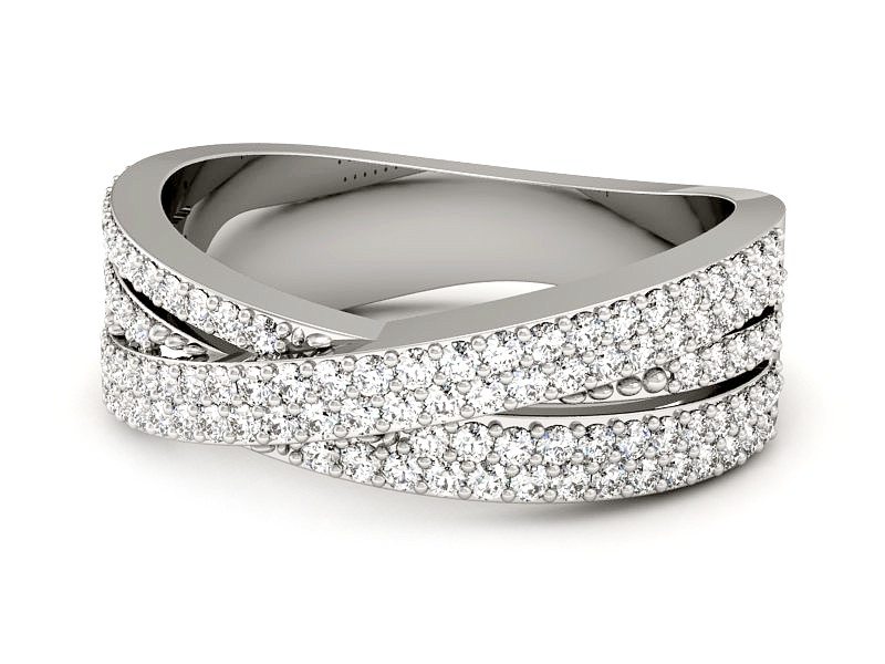 Pierścionek zaręczynowy z brylantami białe złoto - P15255b — zdjęcie 2