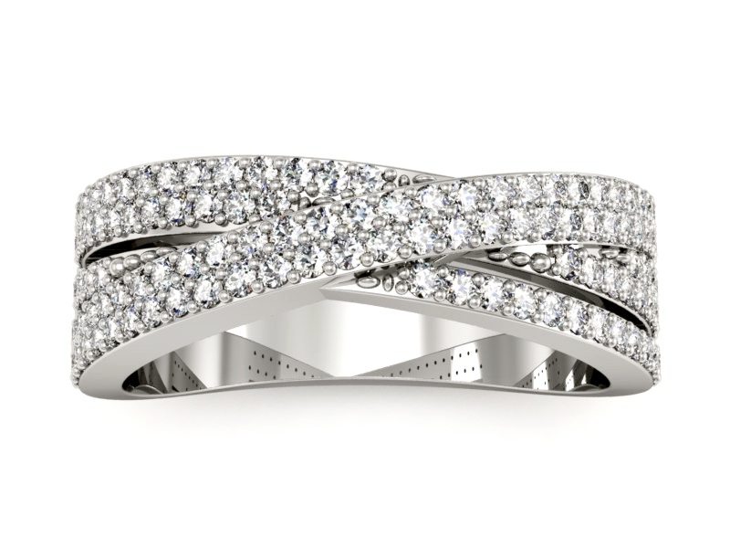 Pierścionek zaręczynowy z brylantami białe złoto - P15255b — zdjęcie 3