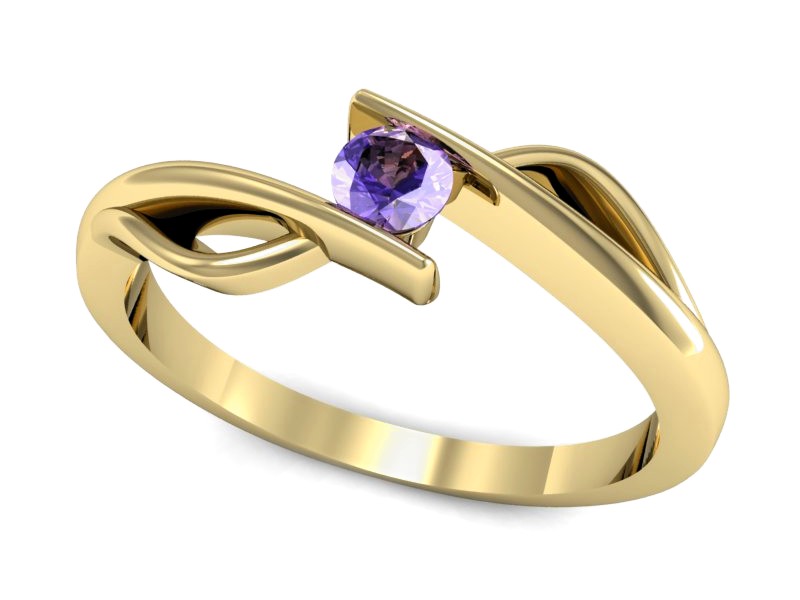 Złoty pierścionek z tanzanitem żółte złoto - P15256zt