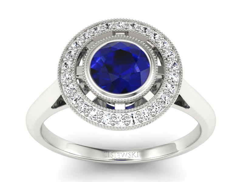 Złoty pierścionek ze spinelem i brylantami - P15258bsp