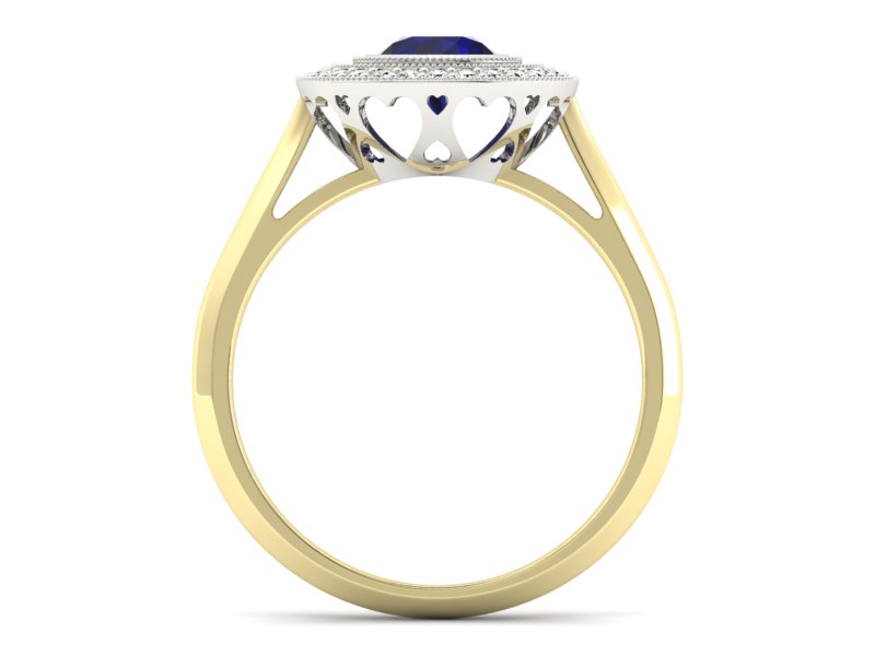 Pierścionek ze spinelem i brylantami - P15258zbsp — zdjęcie 2