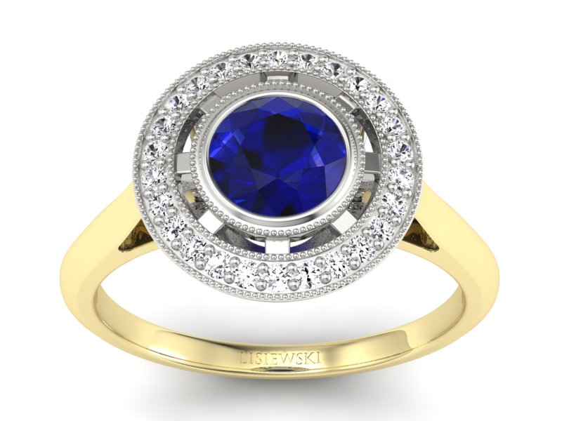 Pierścionek ze spinelem i brylantami - P15258zbsp