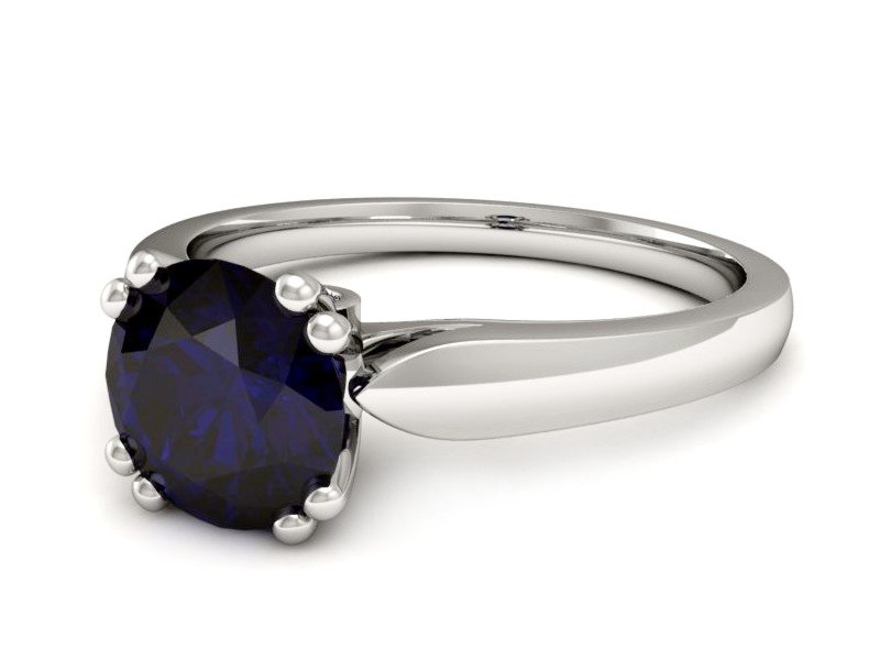 Złoty pierścionek ze spinelem i brylantami - P15259bsp — zdjęcie 2