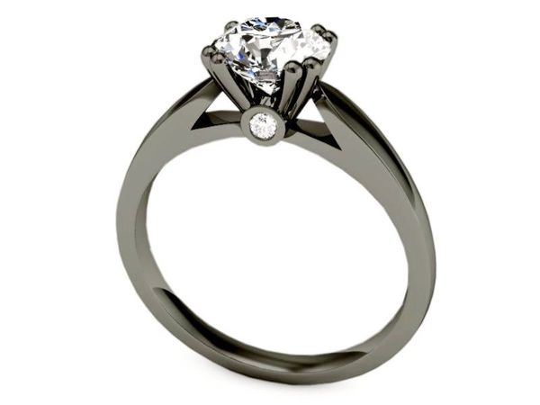 Pierścionek zaręczynowy z diamentami czarne złoto - p15259cz