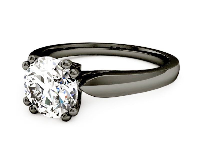 Pierścionek zaręczynowy z diamentami czarne złoto - p15259cz - 3