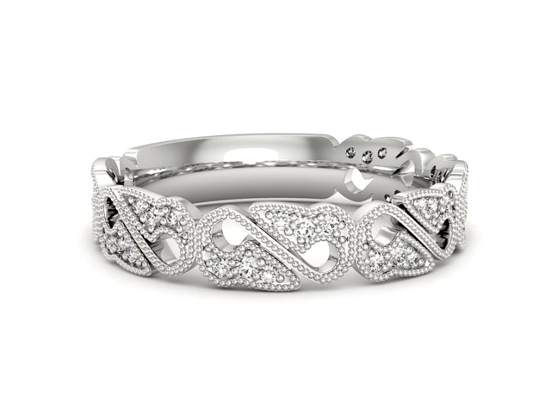 Obrączka z brylantami białe złoto - p15260b — zdjęcie 2