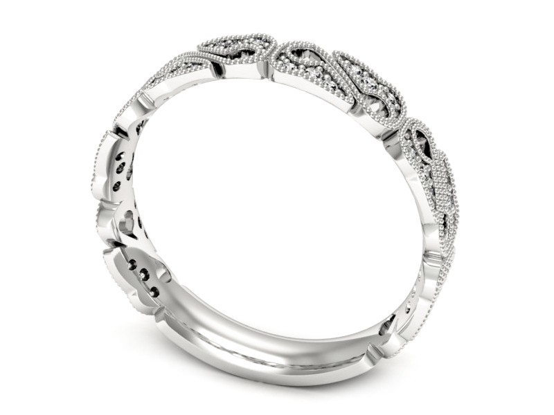 Obrączka z brylantami białe złoto - p15260b — zdjęcie 3