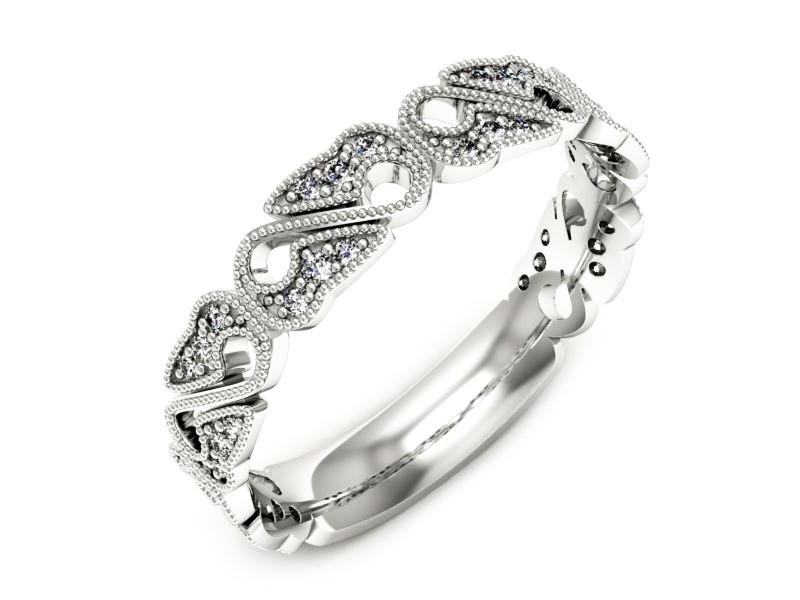 Obrączka z brylantami białe złoto - p15260b