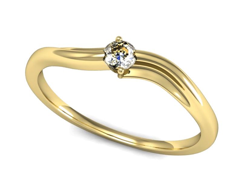 Złoty Pierścionek zaręczynowy z brylantem gold 14k złoto 585 - p15261z