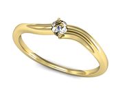 Złoty Pierścionek zaręczynowy z brylantem złoto - p15261z - 3