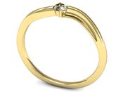 Złoty Pierścionek z diamentem żółte złoto 585 - p15261zP - 3