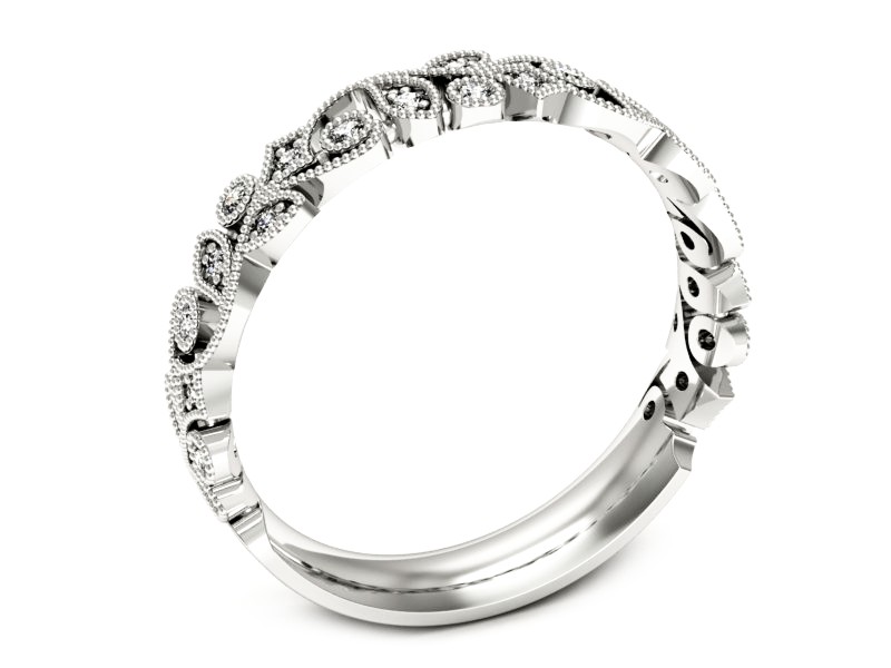 Obrączka z brylantami białe złoto - p15262b — zdjęcie 3