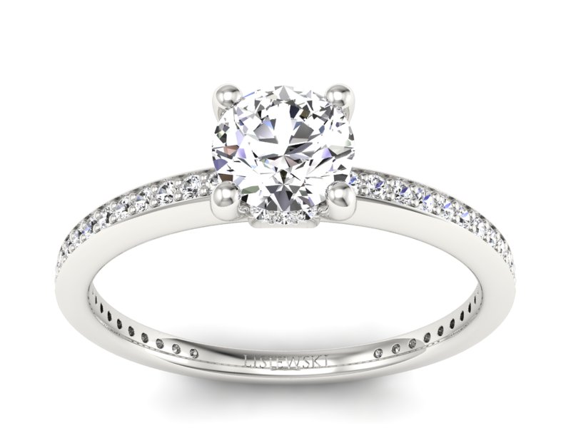 Złoty pierścionek z brylantami białe złoto - P15263b