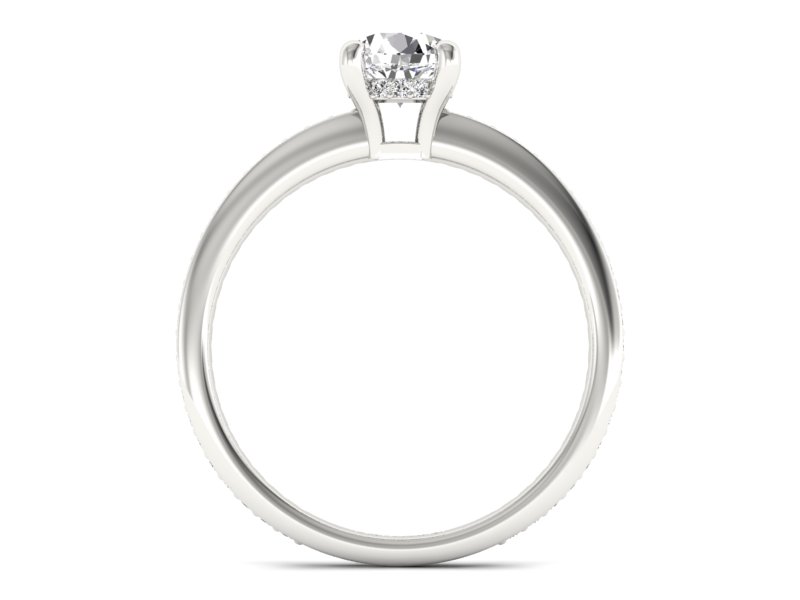 Złoty pierścionek z brylantami białe złoto - P15263b — zdjęcie 2